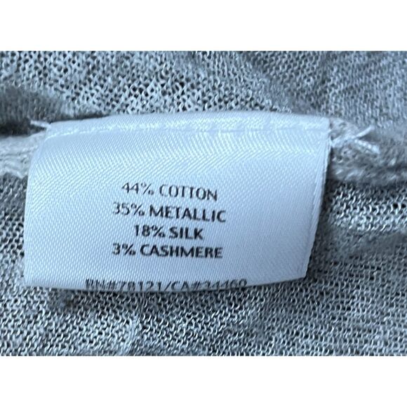 EILEEN FISHER Gray Cotton Open Front Ruffle Cardigan Top  Women's Plus Size 2X - Picture 5 of 10